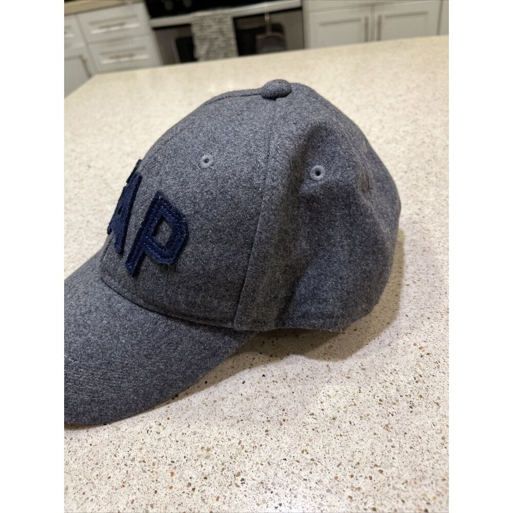 GAP Wool Blend Baseball Hat Elastic Back Adjustable Cap Gray One Size Nice - Picture 4 of 8